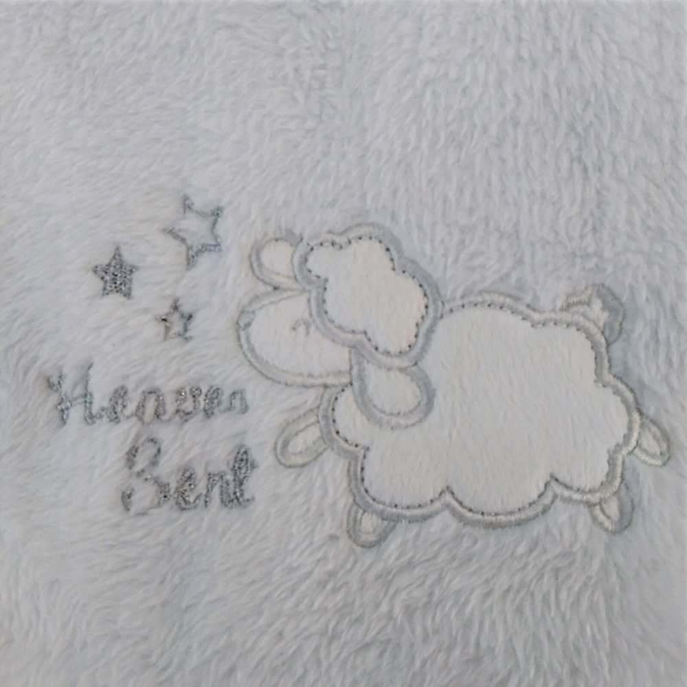 Cutie Pie White Sheep Lamb Heaven Sent Stars Silver Baby Blanket Replacement